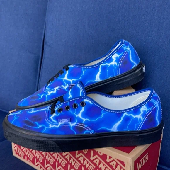 Vans Men’s Authentic Lightning Black/Blue Sneakers - Picture 9 of 16